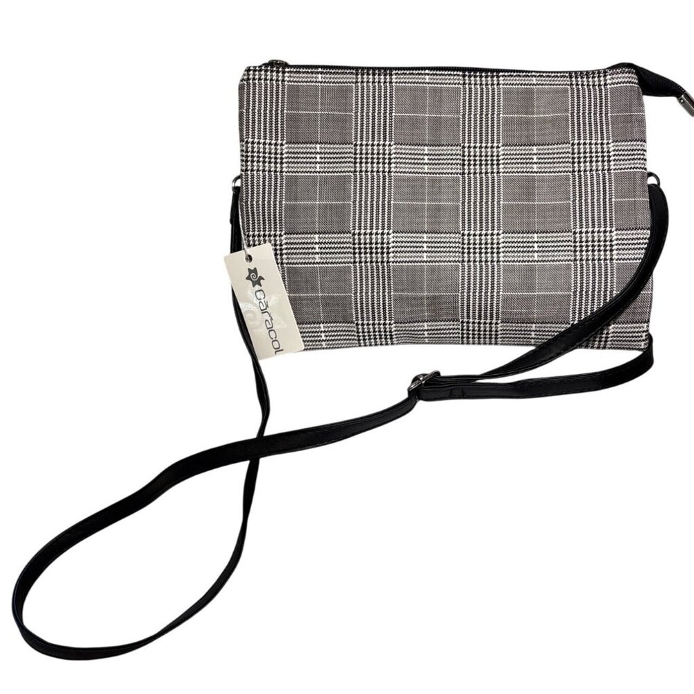Caracol Purse Plaid Crossbody Bag With Adjustable Strap & Zipper Closure Pockets
